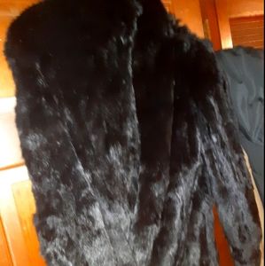 100% Pure Rabbit Fur Coat 100% Acetate Satin
